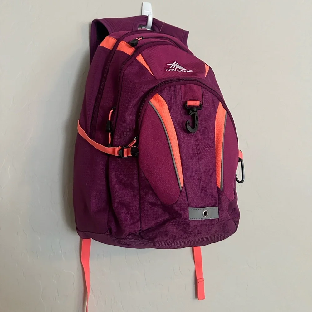High Sierra 17” Laptop Backpack Padded Computer Student Work Magenta Pink